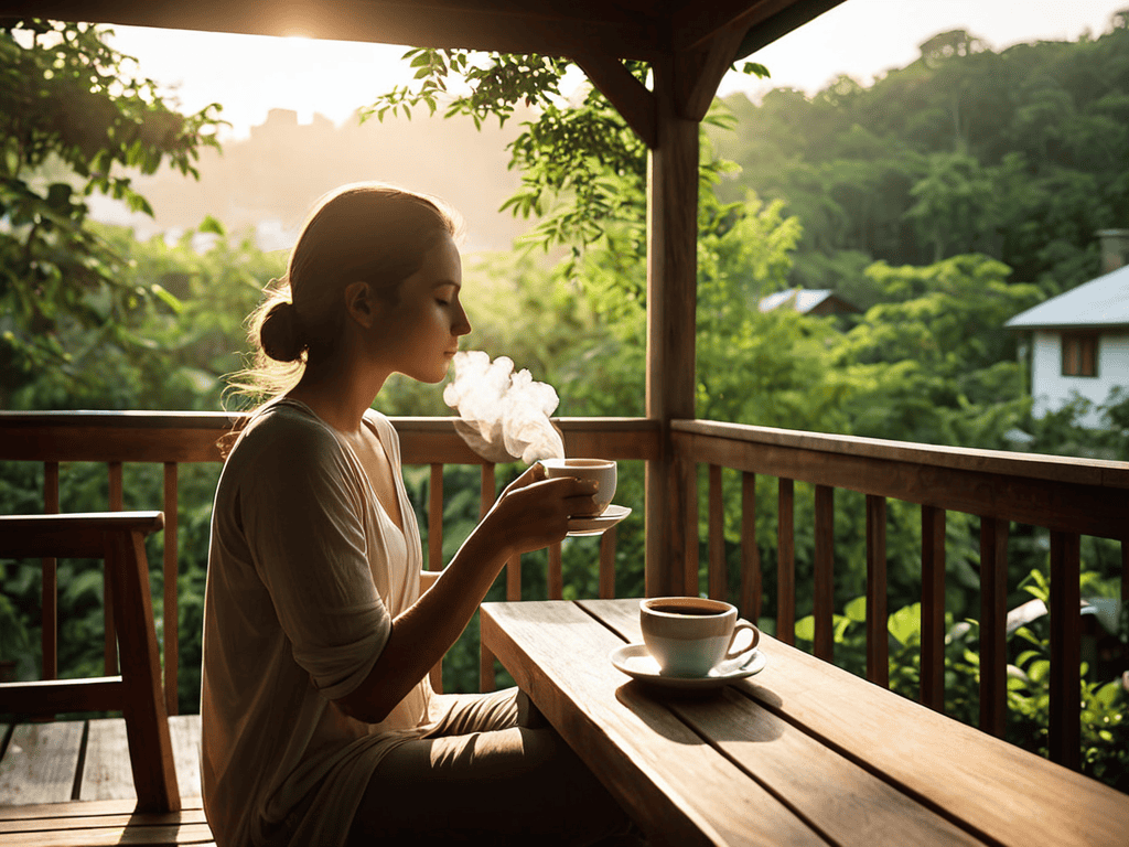Mindful living in nature scene