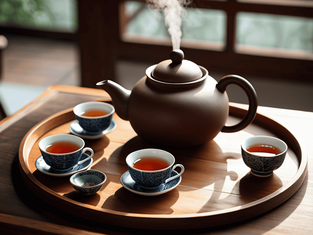 Gong Fu Tea Ceremony traditional setup