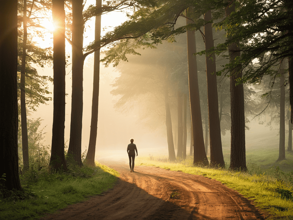 Zone 2 Cardio outdoor walking scene