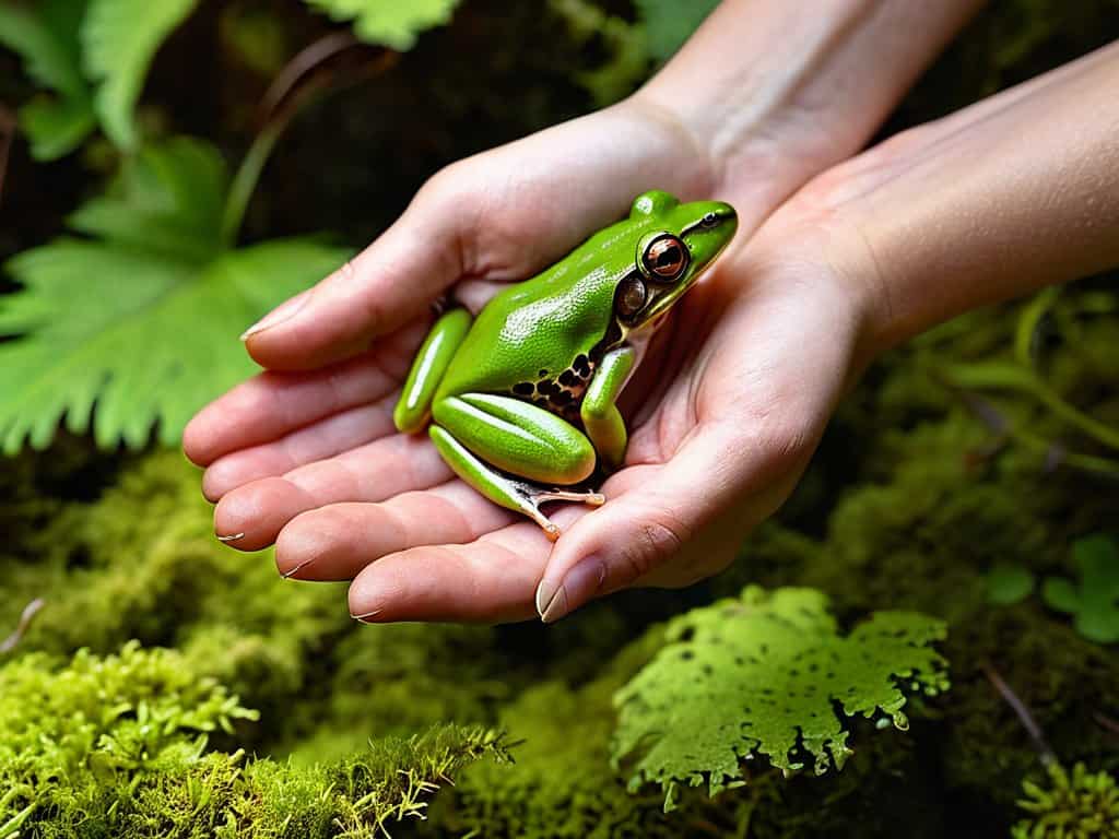 Embracing the Frog nature scene
